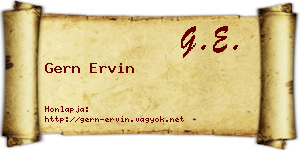 Gern Ervin névjegykártya